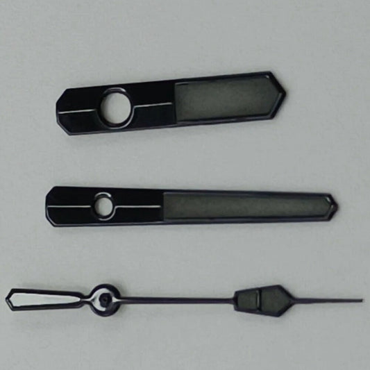 12.5mm black trim grey painted watch hands with green lume for NH35 NH36 7S26 7S36 movements
