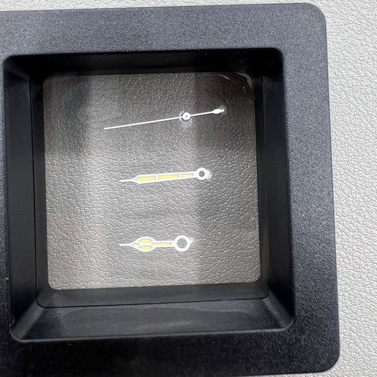 Orange painted watch hands with white trim and green lume, compatible with NH34/NH35/NH36/NH38 movements.