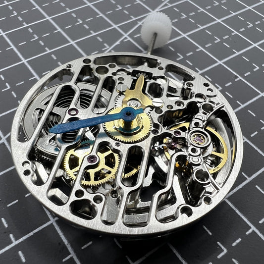 HZ7500A silver hollow round watch accessory showcasing automatic mechanical movement by China Made.
