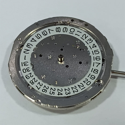 Miyota 9110 automatic mechanical watch part showcasing date feature at 3 o'clock, Japan made.