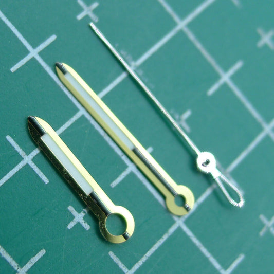 Golden trim watch hands set for ETA 2824 2834 2836 2846 movements, precise fit accessory.