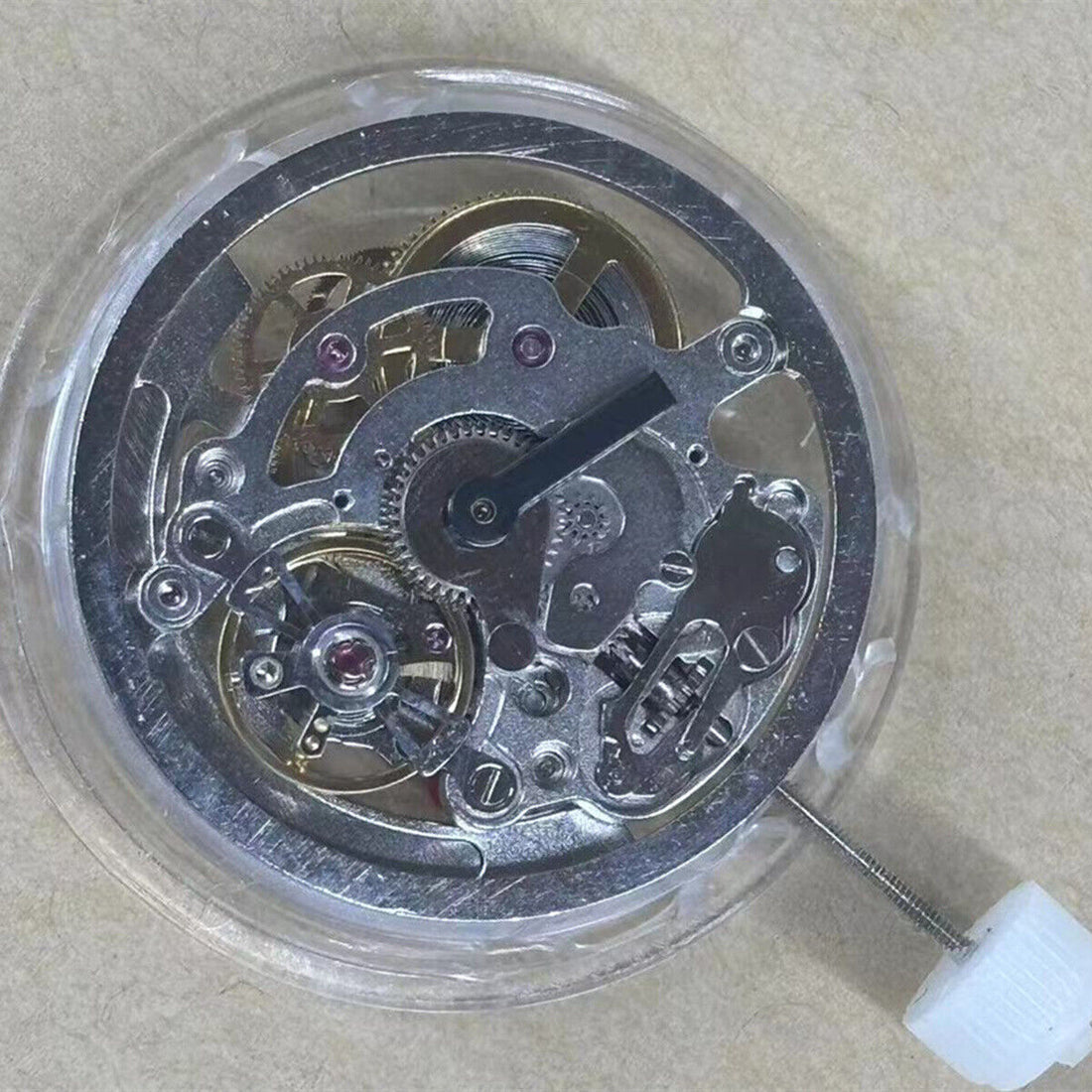 JH5051 China Made black Shanghai watch accessory with multifunctional hollow mechanical movement, stylish and precise.