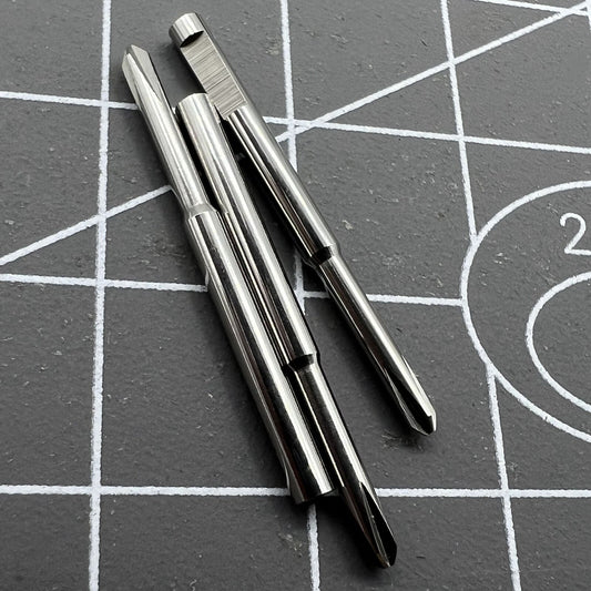 Ergonomic stainless steel cross blade screwdriver for precise watchmaker repairs.