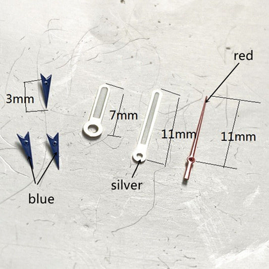11mm silver trimmed red second hand, compatible with Miyota OS10 OS20 OS22 OS60 OS80 watches, precision fit.