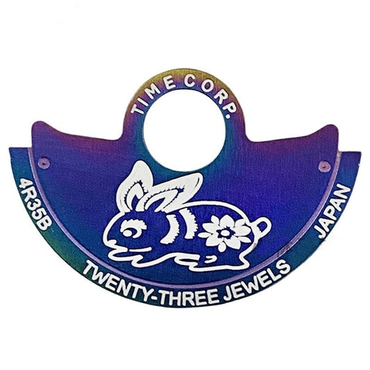 Rabbit White font China Zodiac chromatic rotor overlay for NH35 NH36 7S26 watch movement.