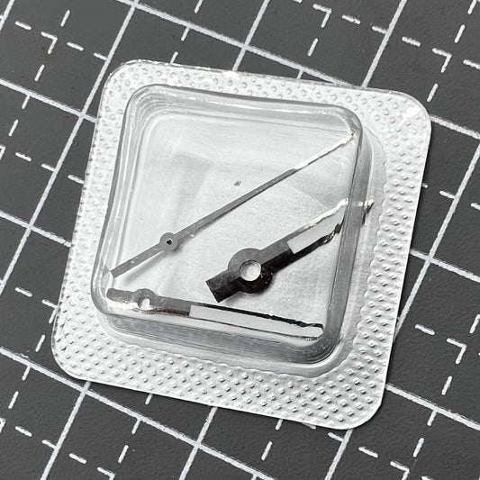 Silver-trimmed black painted watch hands set, 16mm, for ETA2836 movement by M005.4 brand