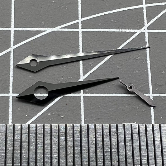 Black long pointed watch hands for ST3600 ST3620 ETA6497 6498 movements, precise accessory by Schwarze.