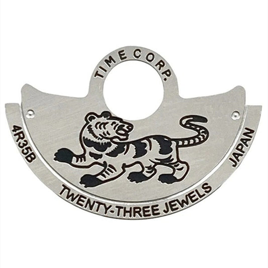 Tiger-themed China Zodiac silver rotor overlay for NH35 NH36 4R35 watch accessories.