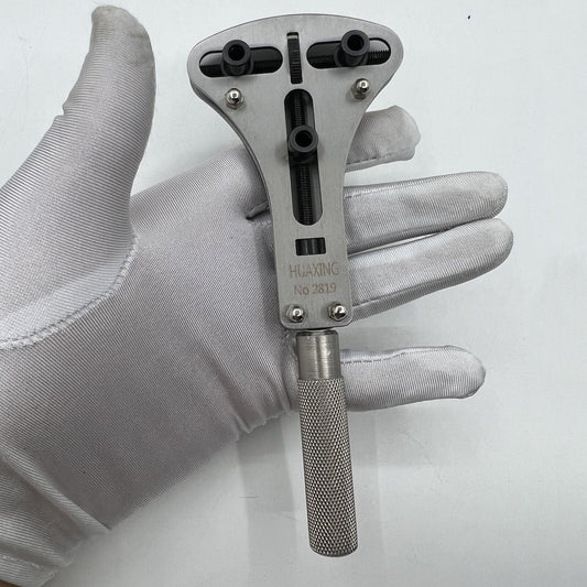 Steel Jaxa wrench for opening up to 57mm watch back cases, ideal for watch repair and maintenance.