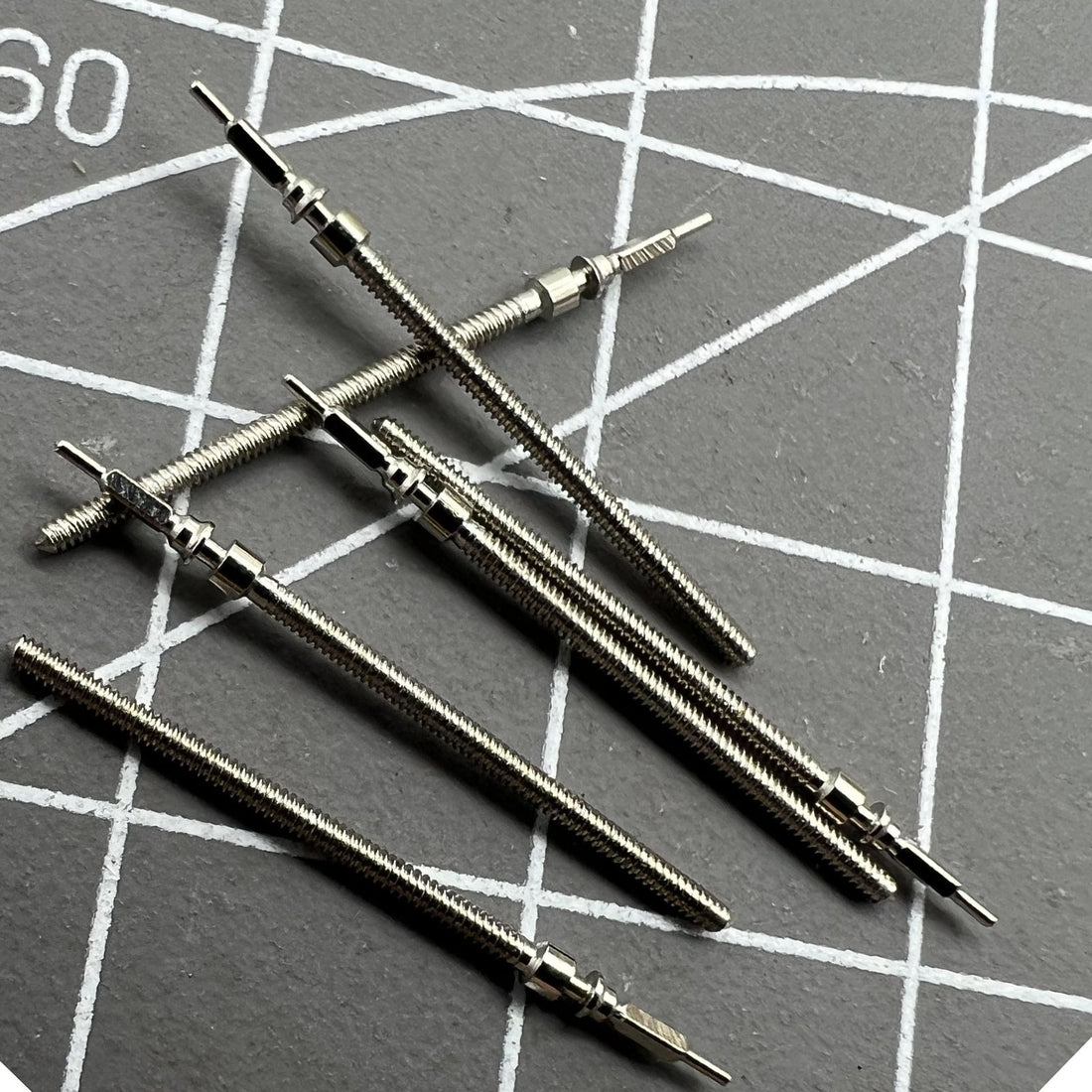 Watch winding stems for Miyota 6601 6T51 movement, precise replacement parts for watch repair.