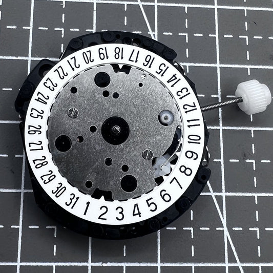 Japan Hattori Epson VD31 VD31A quartz watch movement showing date at 6 o'clock position
