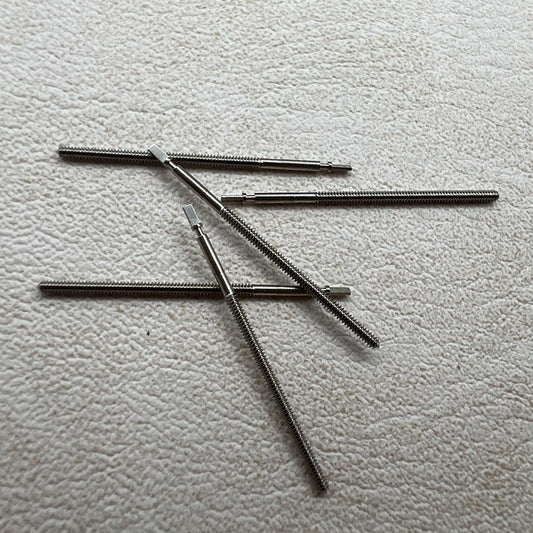 Set of 2 watch winding stems compatible with ETA 255 112 and ETA 255 441 movements, durable quality.