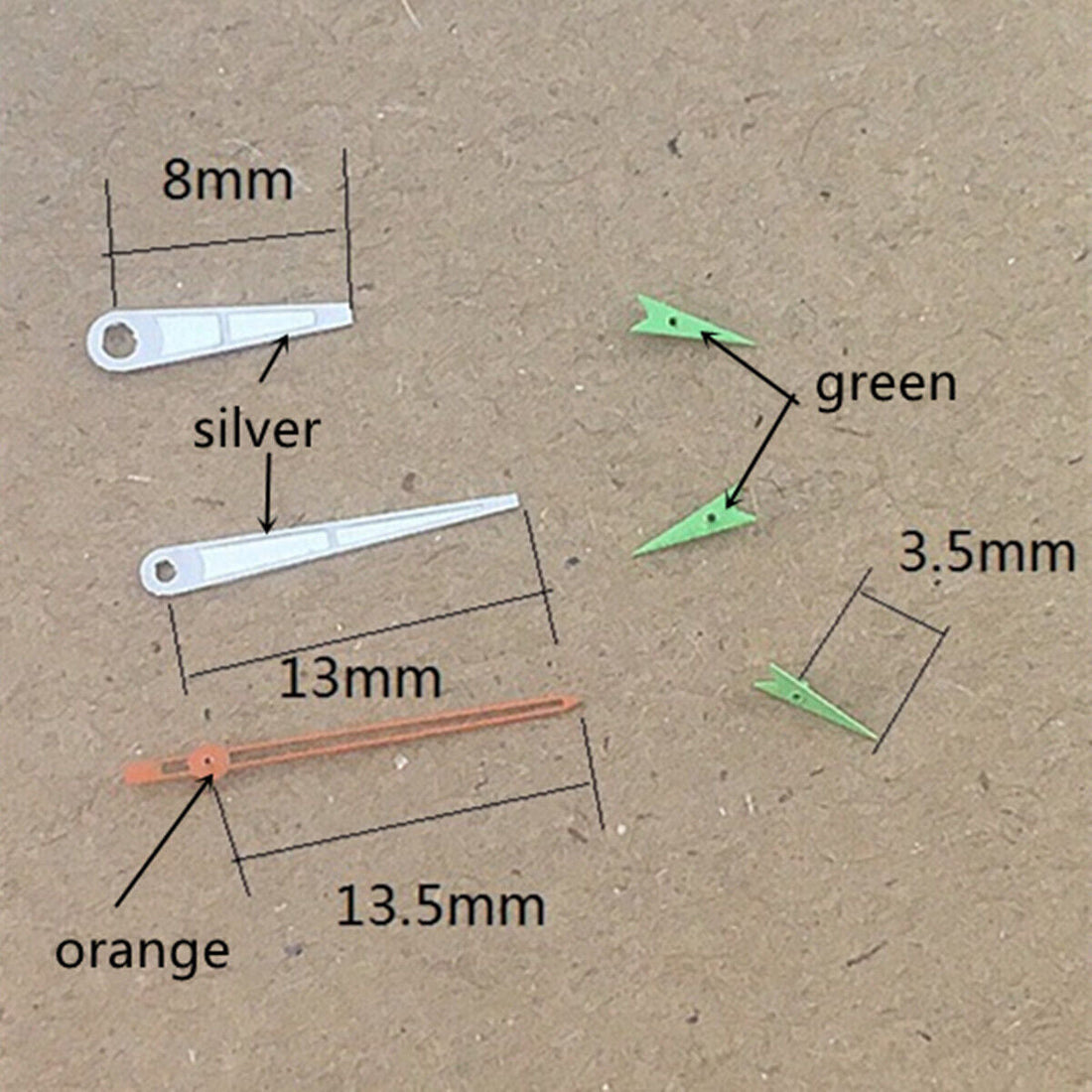 Green small second hand, 13mm, compatible with Miyota OS10 OS20 OS22 OS60 OS80 watches.