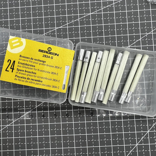 Swiss Bergeon 2834-S fiber cleaning brushes refill pack, 10 pcs for precise watch accessory maintenance