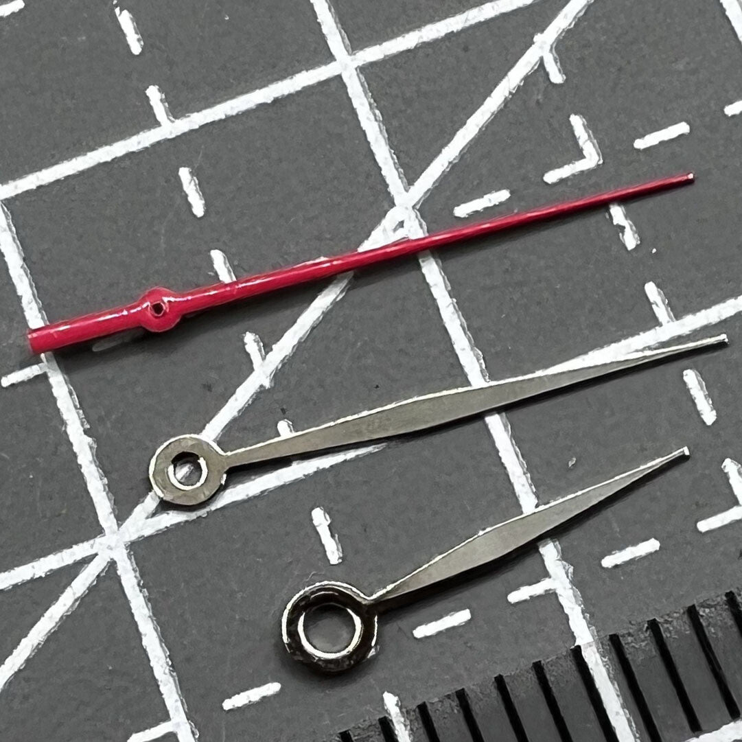 Set of 14mm silver trim watch hands, compatible with Miyota 2315 2035 2036 models, for precise timekeeping.
