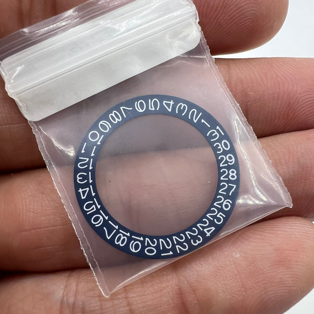 Denim blue background disk date wheel with white font for Miyota NH35 NH36 watches