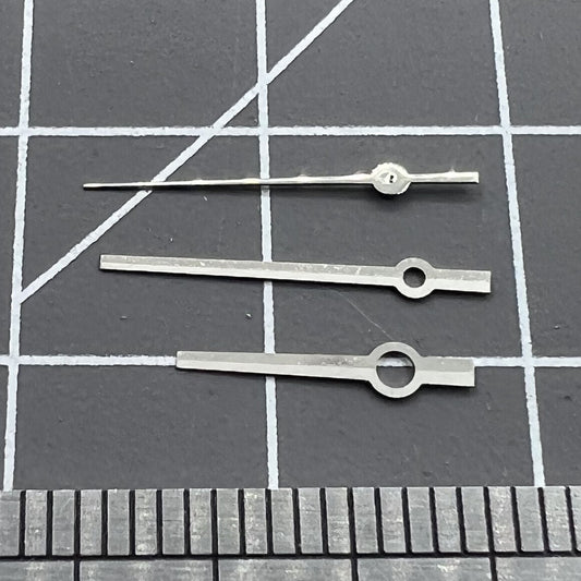 Silver and black trimmed watch hands for NH35/NH36/4R/7S movements, no lume,.