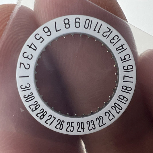 White date disk wheel displaying numerals, compatible with ETA F04.111 watch movement, precision fit.