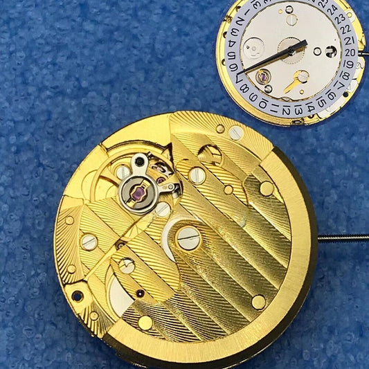 Tianjin T16 polished golden watch accessory, replacement for 8200 automatic mechanical movement, durable and precise.
