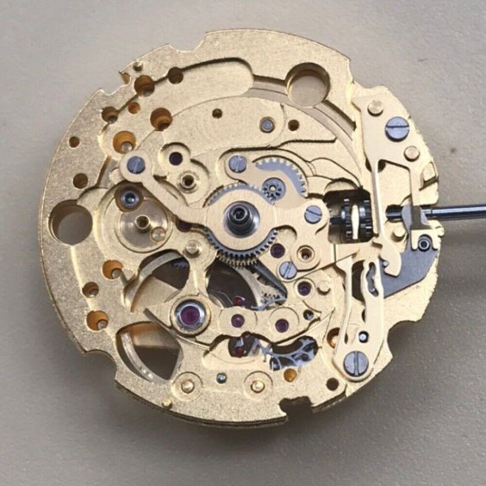 Golden hollow Miyota 82S0 automatic watch part for Japan-made timepieces, precision mechanical movement component.