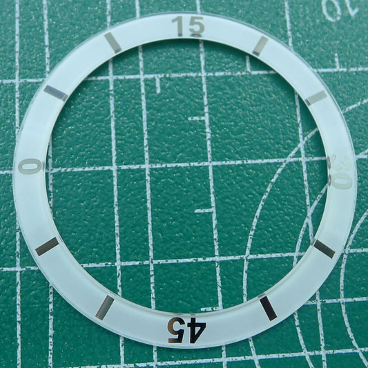 36mm white numeral ceramic bezel insert for men and women watches, durable and stylish accessory.