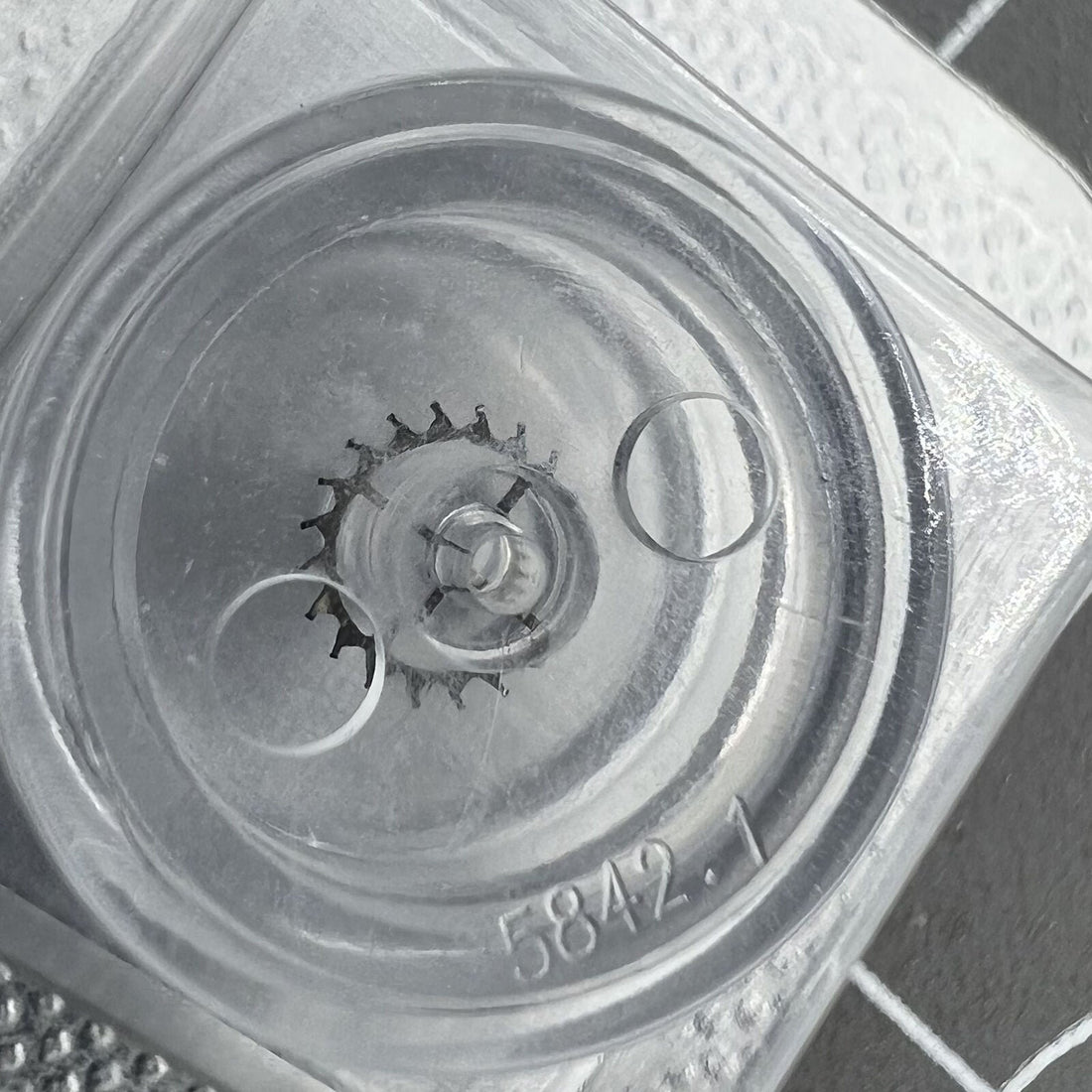 Silver metal 80-hour escape wheel for C07.611 movement by Swiss brand, precision watch accessory.