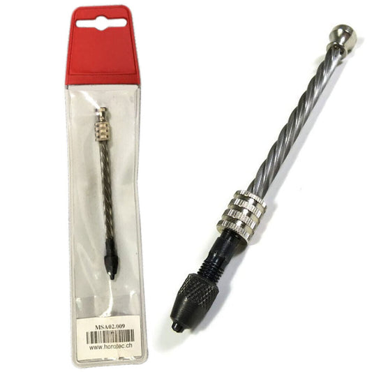 Horotec MSA02.009 watchmaker drill holder for precise piercing in watch accessories.