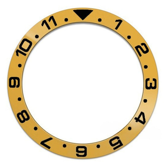 Yellow ceramic bezel ring for 38mm SUB 007 watch, model Ceramic Slope 1-11.