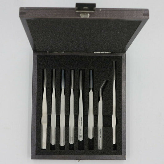 Bergeon 7028 set of 8 precision superalloy tweezers for watchmaking and repair tasks
