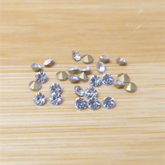 Assorted 18 sizes imitation diamond watch repair patches, pointed bottom for precise replacement.