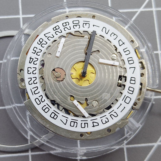 Swiss Made ISA 8171 quartz watch movement with date at 4 o'clock, multifunctional design.