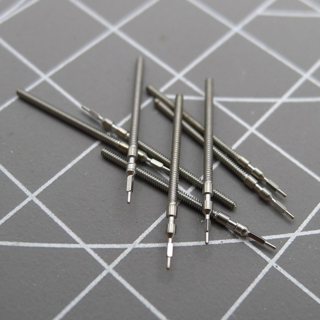 Set of 5 watch winding stems compatible with Miyota 2005 2105 2305 2350 movements for precise repairs.