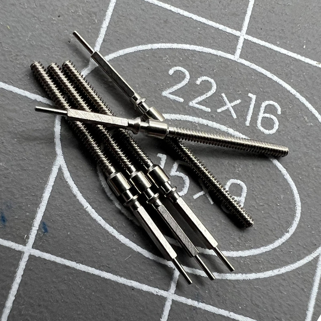 Watch winding stem spare part for ST2555 movement, compatible with China-made watches.