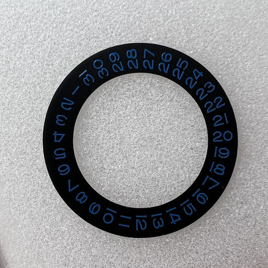 Blue font date wheel overlay by D3 for ETA2824, 2836, Miyota 8215/8200 watch movements.