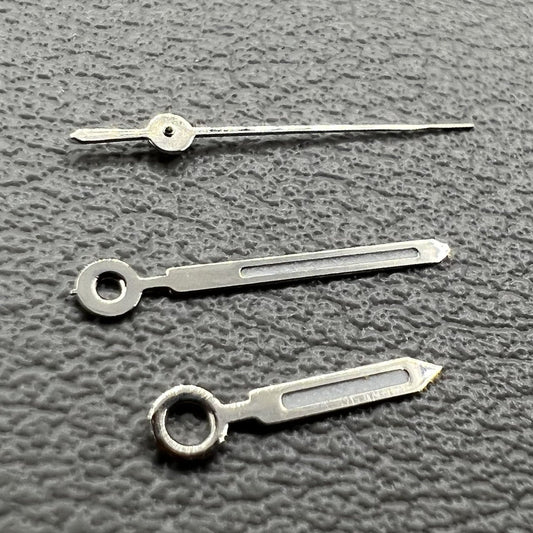 Silver trim green lume square tip watch hands set for Miyota 6M12 movement, 2 sets/pack