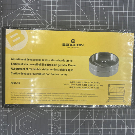 Swiss Bergeon 5499-15 aluminium glass fitting dies for tension ring watch glasses, precise accessory for repairs