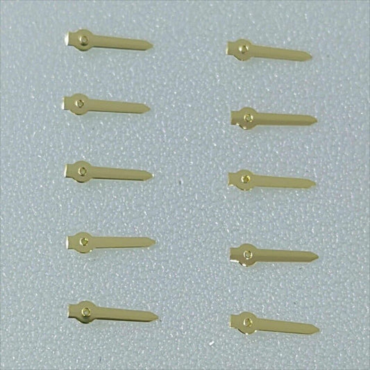 1. Set of 10 golden 4mm arrow-shaped small second hands for Miyota OS10 OS20 watch movements.  
