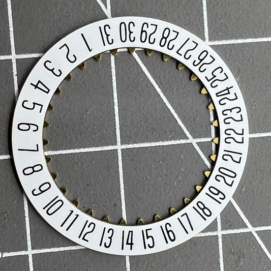 White date disk wheel for ETA 7750 movement watch, original replacement part for precise timekeeping.