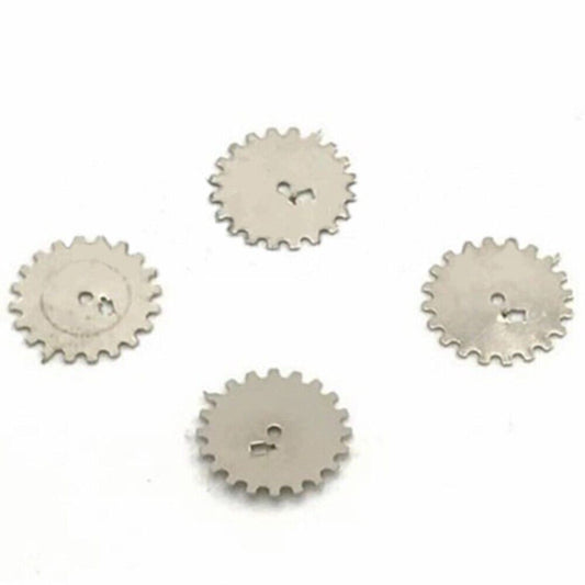Silver intermediate date wheel set compatible with Shanghai 7120 movement, 3pcs precision parts for watch repair.