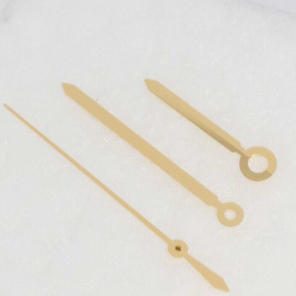 Golden watch hands set for ETAC07.111 movement, compatible with T099 watch, precise and stylish replacement.