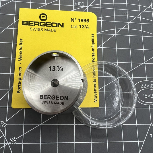 Bergeon 1996 watch movement holder with adjustable hollow center screw for secure repair tasks