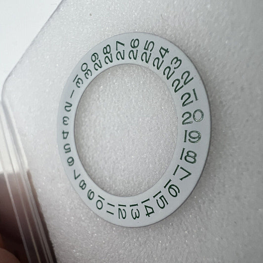 Green font date wheel overlay for ETA2824 and Miyota 8215 movements by D3, precise fit accessory.