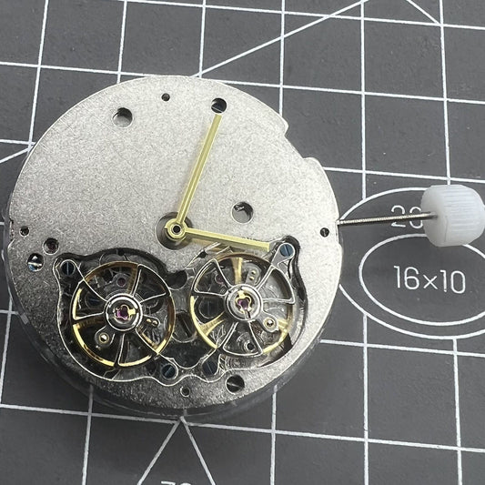SHANGHAI watch accessory featuring automatic mechanical movement with double bare balance wheel at 6 o'clock.