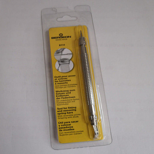 Bergeon 8111 spring bar remover tool for luxury watch repair, Swiss precision craftsmanship.