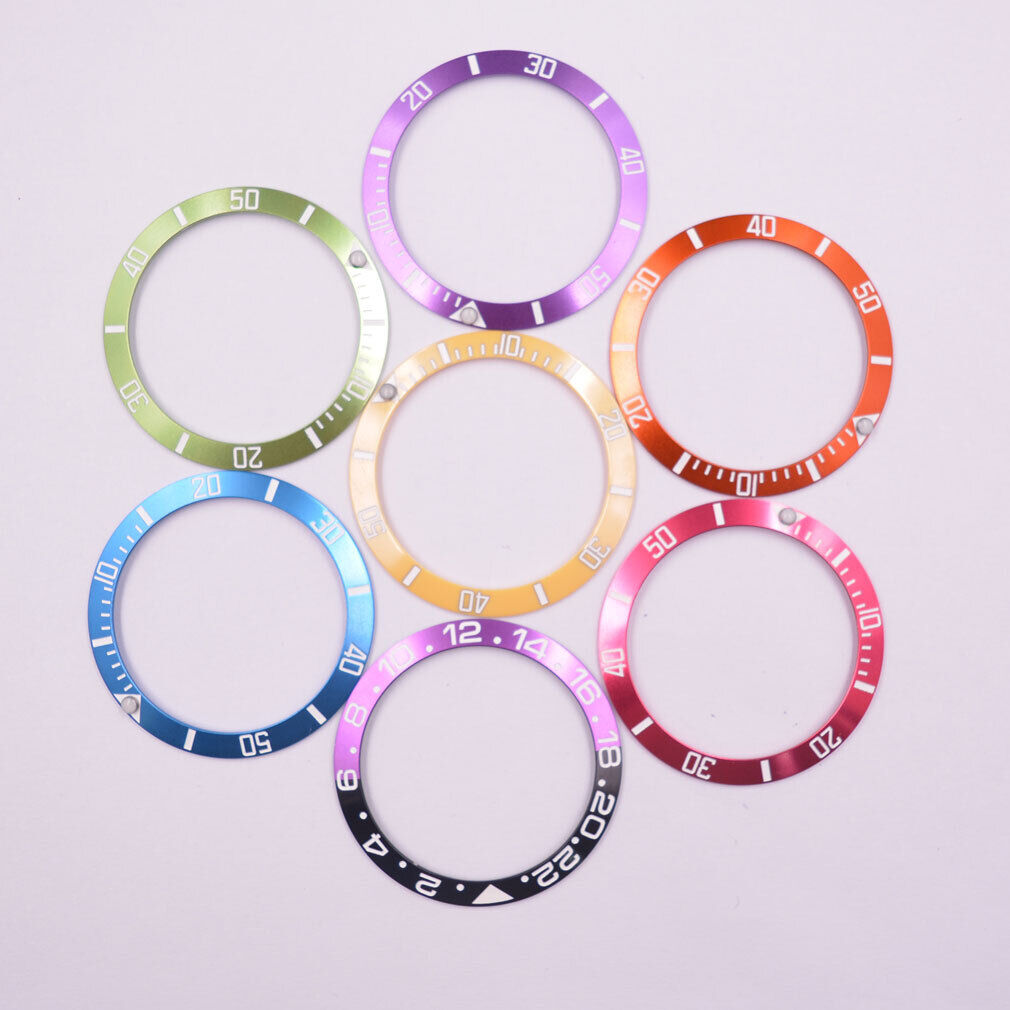 38mm ceramic bezel insert for automatic SUB watch, durable accessory enhancing style and function.