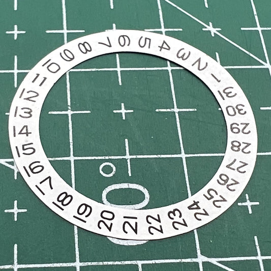 Date disk wheel showing date at 9 o'clock for watch movement 2813/2836/8215, generic replacement part.