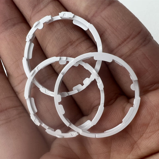 Plastic watch case cushion spacer ring for Miyota 8200 series movement, enhancing fit and stability.