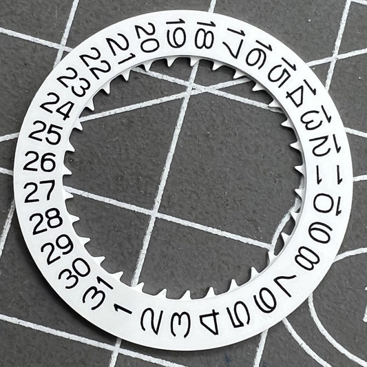 Reversal Number Date Disk Wheel for NH35 NH36 watch movement, date at 9, compatible replacement part.