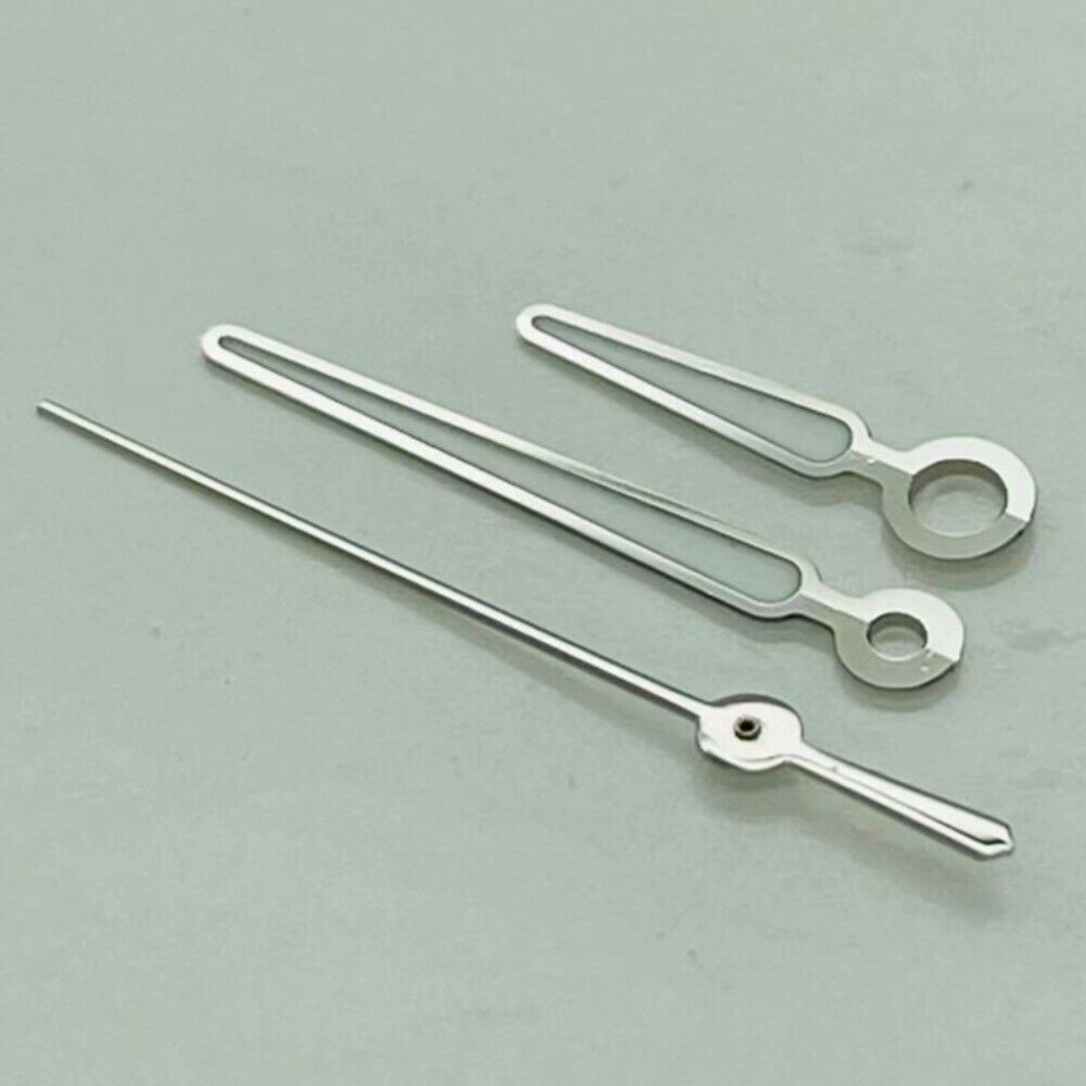 1. Silver 13mm watch hands with C3 blue lume, compatible with NH35/NH36 movements.  