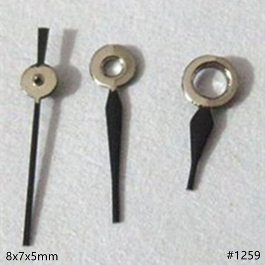 8mm black painted watch hands set for Miyota 2035 movement, precise timekeeping accessory